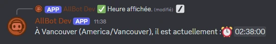 Exemple de commande heure