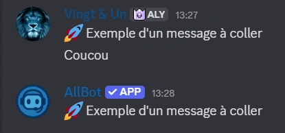 Exemple de message collé maintenu en bas du salon