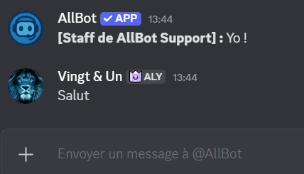 Exemple d'ouverture de canal privé