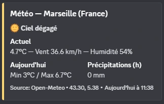Exemple de commande météo
