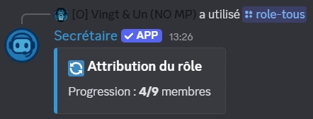 Exemple de commande de rôle en masse