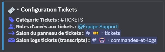 Exemple de panneau de tickets